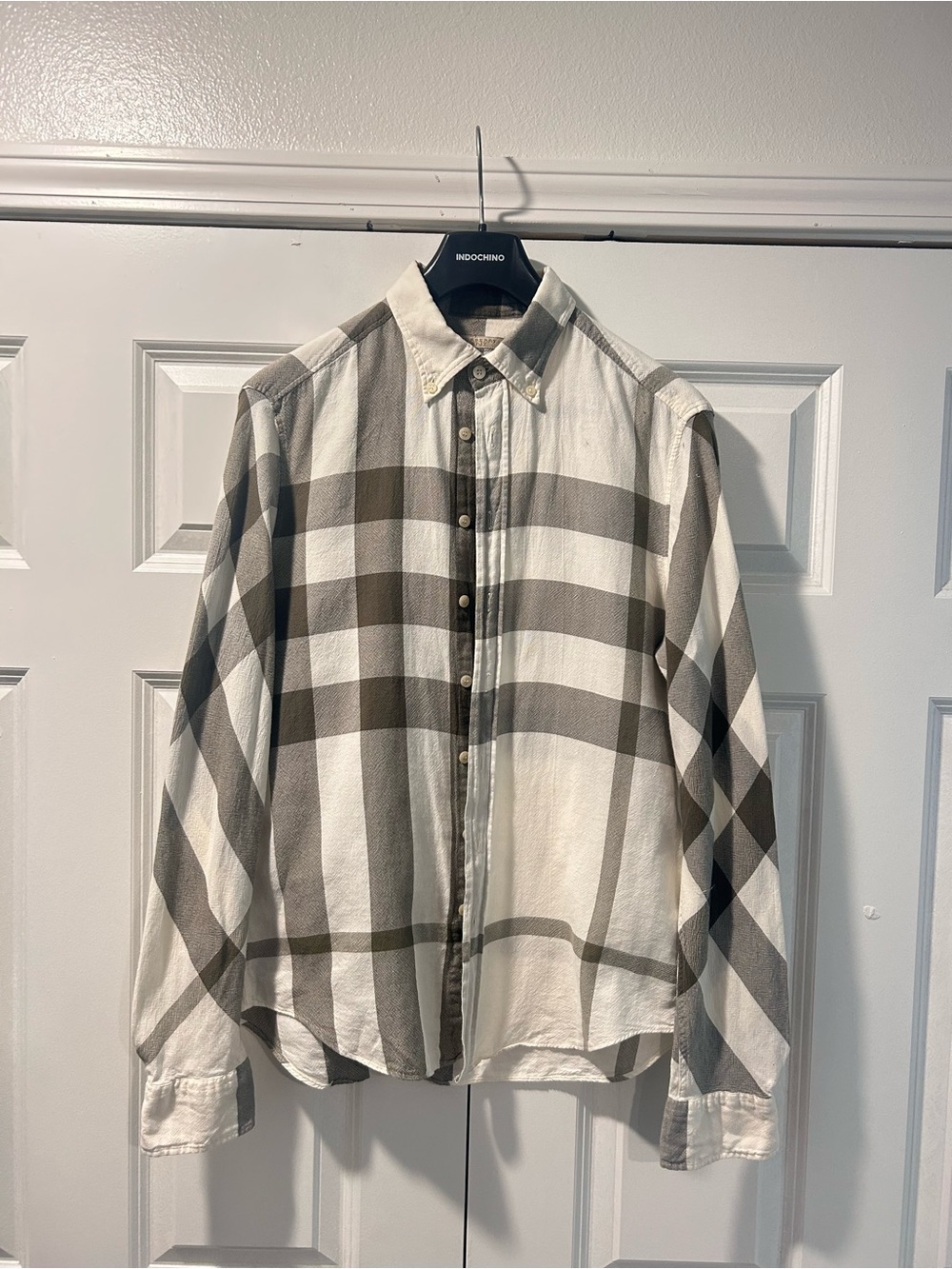 Burberry Brit Classic Plaid Button-Down Shirt 100% cotton